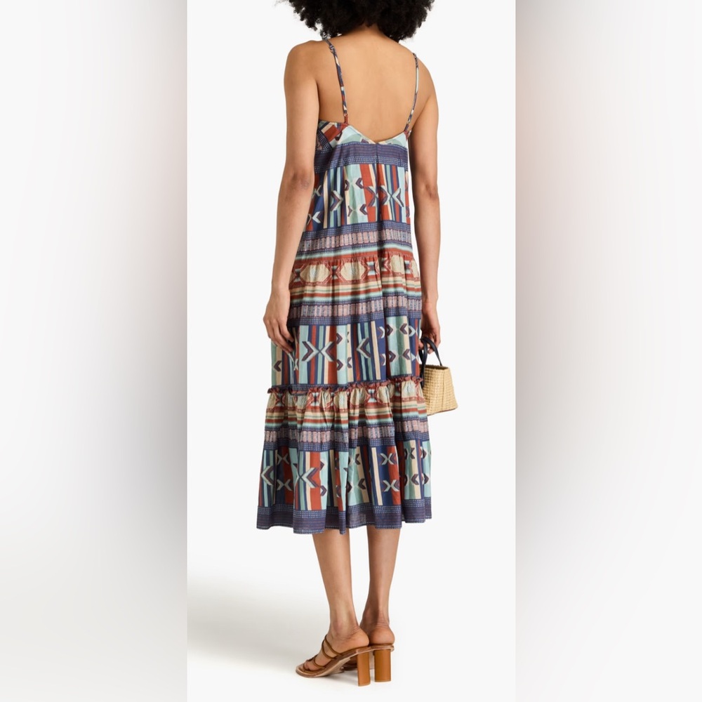 VERONICA BEARD Abilene knotted printed cotton midi dress - Picture 2 of 8